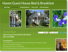 Tablet Screenshot of havenguesthousevt.com